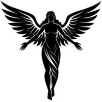 Symmetrical Angel Silhouette Patterns vector