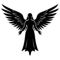 Dynamic Angel Silhouette Graphics vector