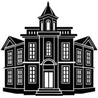 High-Quality Building Line Art Silhouette Graphics vector