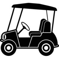 Clean and Simple Golf Cart Silhouette vector