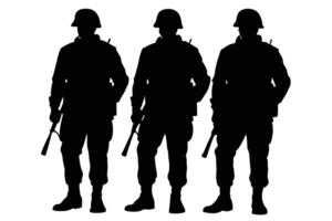 The Most Inspiring Silhouette of Soldiers Artwork vector