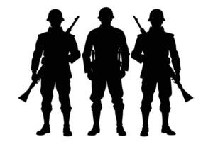 High-Resolution Silhouette of Soldiers for Creative Use vector