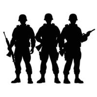 Beautiful Silhouette of Soldiers for Desktop Backgrounds vector