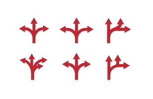 Split path direction arrow design vector