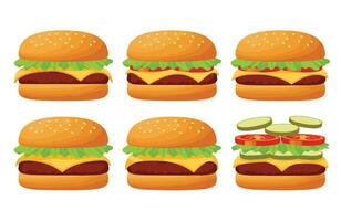 Classic Cheeseburger Fast Food Burger Set Pack 55914268