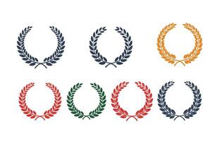 Fame Laurel Wreath Award Honor Elegant Trophy Set vector