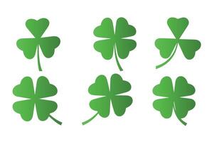 Stylish Green Leaf Set Nature Icon Design vector