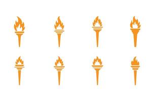 Flaming Torch Icons Set for Olympic Games vector