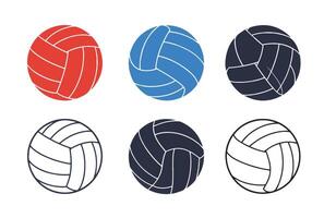 Artistic Volleyball Sports Icons Set in Clean Format vector