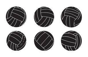 Editable Volleyball Sports Icons Set with Clean Lines vector