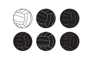 Stylish Volleyball Sports Icons Set with Classic Patterns vector