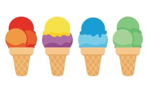 Tasty Colorful Ice Cream Icons Chocolate Set Elements vector