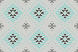 Sarong Ikat Design Patternfolk Embroidery, Aztec Geometric Ornament Print. Design for Carpet, Wallpaper, Clothing, Wrapping, Fabric vector