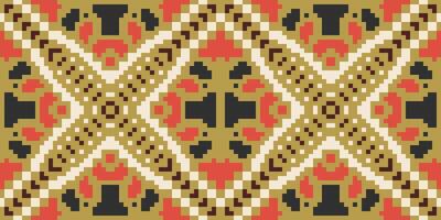 Shawl Ethnic Floral Patternfolk Embroidery, Aztec Geometric Ornament Print. Design for Carpet, Wallpaper, Clothing, Wrapping, Fabric vector