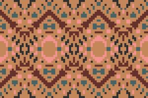 Background Ethnic Abstract Colorful Geometric Pattern Backgroundfolk Embroidery, Aztec Geometric Ornament Print. Design for Carpet, Wallpaper, Clothing, Wrapping, Fabric vector