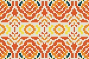 Fabric Texture Traditional Log Cabin Quilt Patternfolk Embroidery, Aztec Geometric Ornament Print. Design for Carpet, Wallpaper, Clothing, Wrapping, Fabric vector