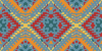 Squares Geometric Patternsfolk Embroidery, Aztec Geometric Ornament Print. Design for Carpet, Wallpaper, Clothing, Wrapping, Fabric vector