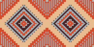 Aztec Abstract Geometric Pattern With Stripes Linesfolk Embroidery, Aztec Geometric Ornament Print. Design for Carpet, Wallpaper, Clothing, Wrapping, Fabric vector