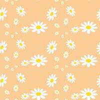 Blossom Daisy Flower Pattern. Retro Seamless Pattern With Daisy Flower on Color Backgrounds . Cute Floral Print. vector