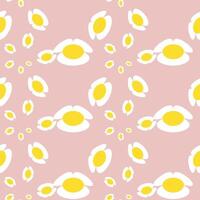 Daisy Flower Seamless Pattern. Modern Charming Daisy Pattern on a Serene Background Creates a Cheerful vector