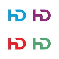 Set Initial H D Letter Illustration Design. EPS 10. vector