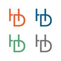 Set H D Letter Illustration Design. EPS 10. vector