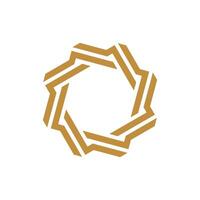 Gold Star Ornamental Logo Template Illustration Design. vector