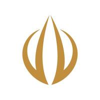 Abstract Ornamental Gold Flower Logo Template Illustration Design. vector