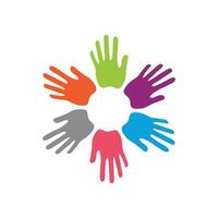 Colorful Hands Unity Logo Template Illustration Design. EPS 10. vector
