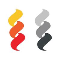 Set Abstract Wave Swirl Logo Template Illustration Design. EPS 10. vector