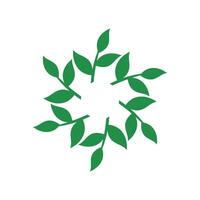 Ornamental Green leaves flower Illustration logo template Illustration Design. EPS 10. vector