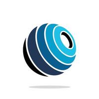 Blue Globe Line Icon Logo Template Illustration Design. EPS 10. vector