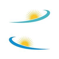 Sun and Swoosh Logo Template Illustration Design. EPS 10. vector