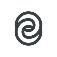 Black Circle Infinity Line Logo Template Illustration Design. EPS 10. vector