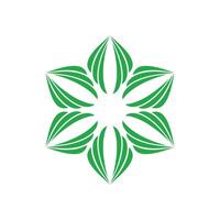 Ornamental Green Flower for Spa Logo Template Illustration Design. EPS 10. vector