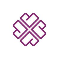 Four Heart Lines Logo Template Illustration Design. EPS 10. vector