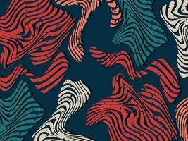 Abstract seamless pattern with waves and stripes vector