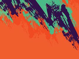 An abstract painting with orange, blue and green colors vector