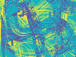 Abstract blue and yellow lines on a turquoise background vector