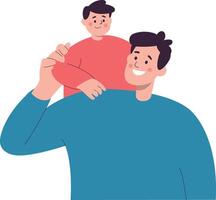 Happy Father's Day Character with Flat Design. vector