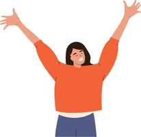 Happy People Character with Flat Design vector