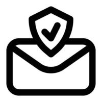 Email Security Outline Icon vector