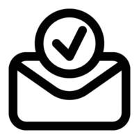 Email Validation Outline Icon vector