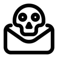 Email Hacking Outline Icon vector