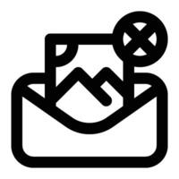 Image Blocking Email Outline Icon vector