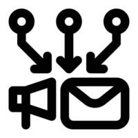 Email Marketing Integration Outline Icon vector