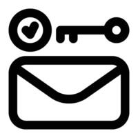 Email Authentication Outline Icon vector