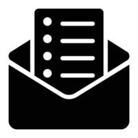 Email List, Mailing List Glyph Solid Icon vector