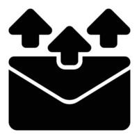 Bulk Mail, Mass Emailing Glyph Solid Icon vector