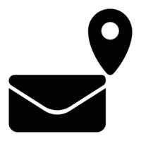 Email Address, Mail Destination Glyph Solid Icon vector